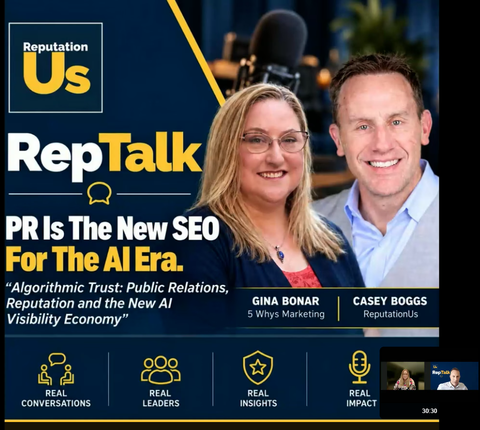 Cover image from RepTalk webcast featuring Gina Bonar and Casey Boggs